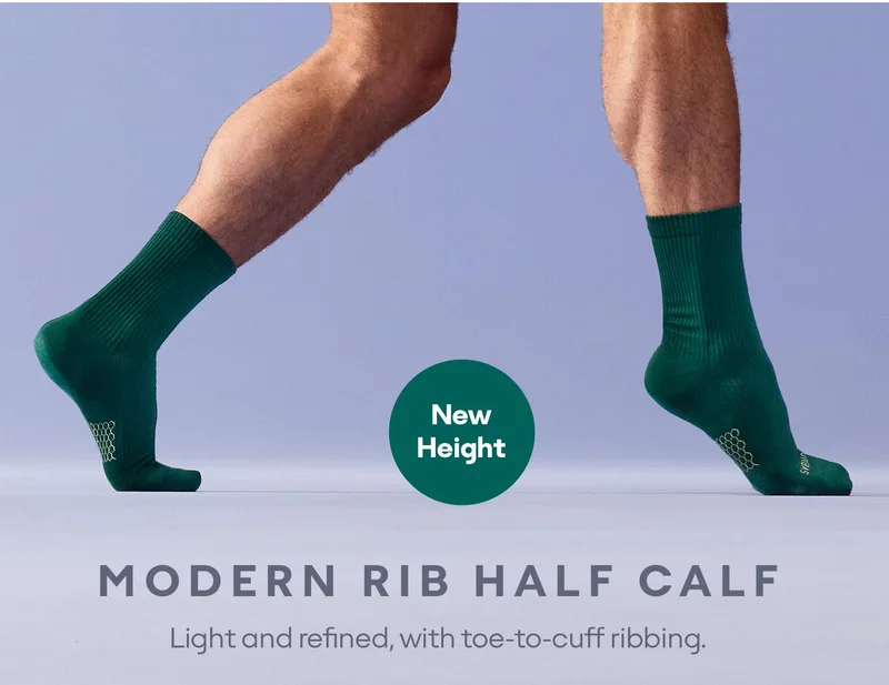 New Height | MODERN RIB HALF CALF | Light and refined, with toe-to-cuff ribbing.