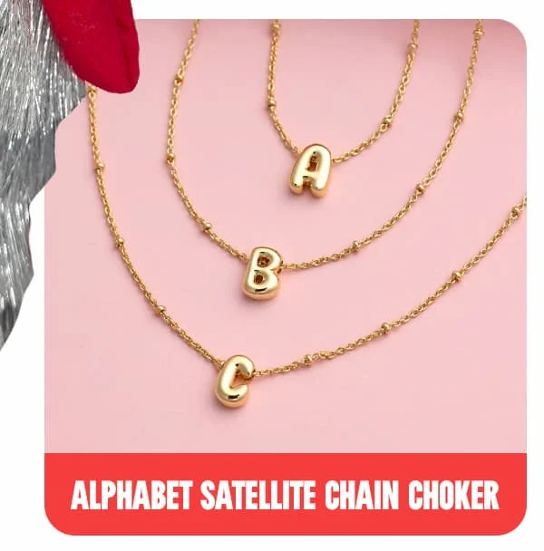 Alphabet Satellite Chain Choker