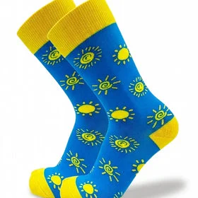 Walking on Sunshine Blue / Medium John's Crazy Socks