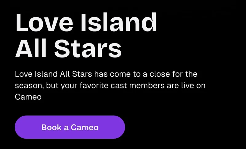 Love Island All Stars - Book a Cameo