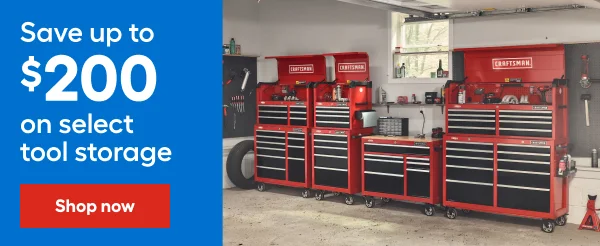 Save up to $200 on select tool storage