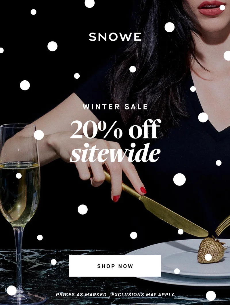 WINTER SALE 20%  off sitewide SHOP NOW PRICES AS MARKED | EXCLUSIONS MAY APPLY