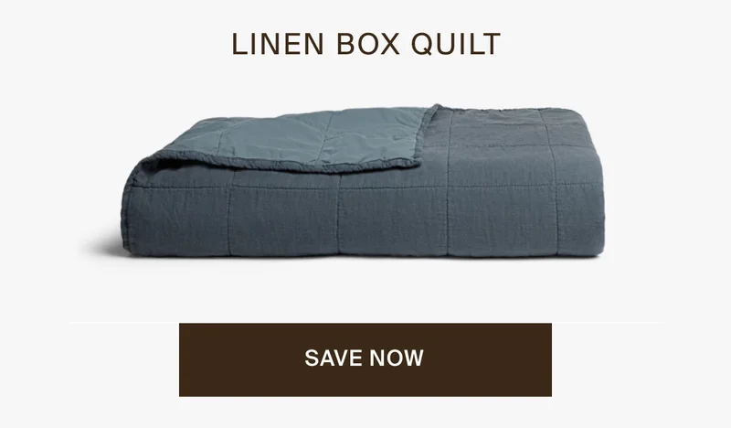 Linen box quilt. Save now.
