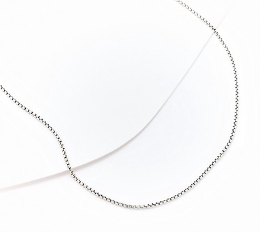 JAI Sterling Silver 1.6mm Baby Box Chain 18" Necklace, 6.20g