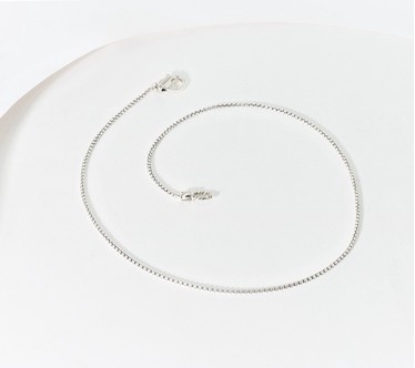 JAI Sterling Silver 1.6mm Baby Box Chain 16" Necklace, 5.70g