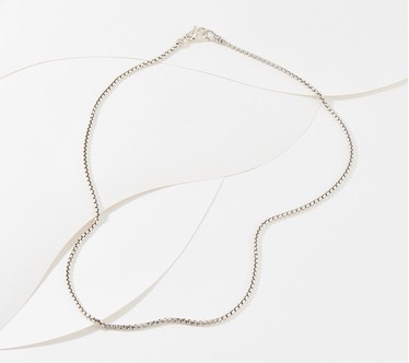 JAI Sterling Silver 2.7mm Box Chain 18" Necklace, 13.20g