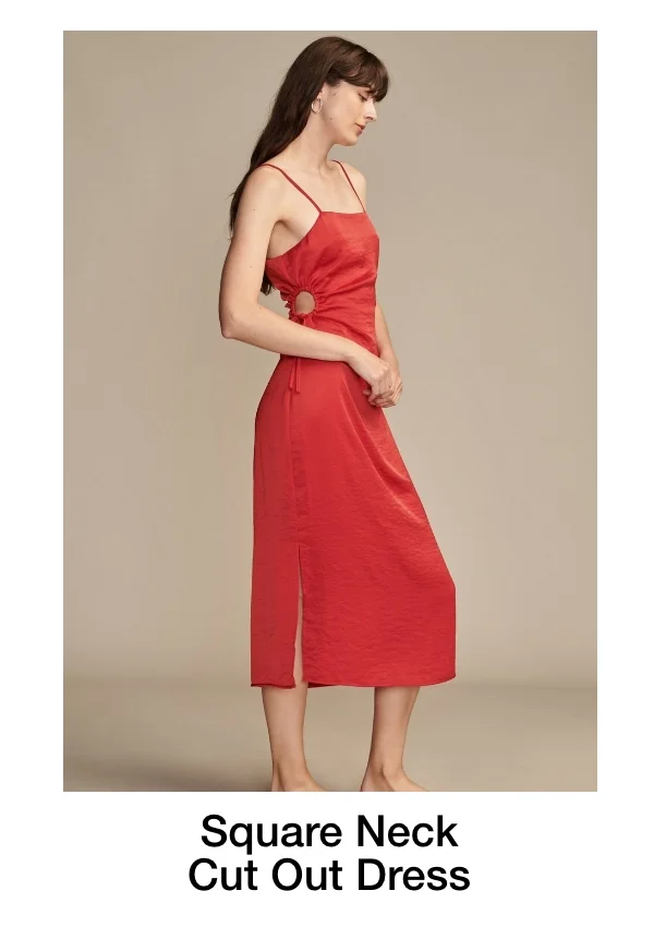 Square Neck Cut Out Dress