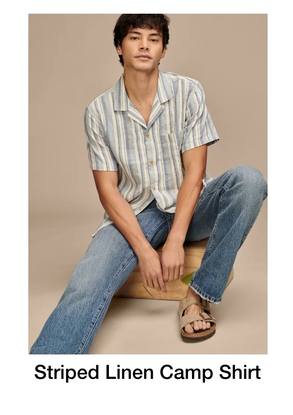 Striped Linen Camp Shirt