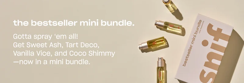 Gotta spray ‘em all. Get Mini Sweet Ash, Tart Deco, Vanilla Vice, and Coco Shimmy—now in one bundle.