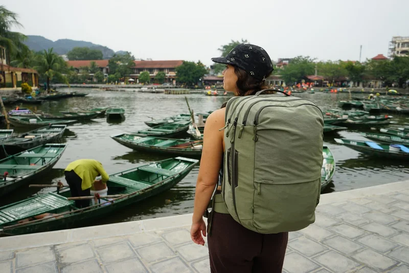 Hannah in Vietnam with the new Travel Backpack