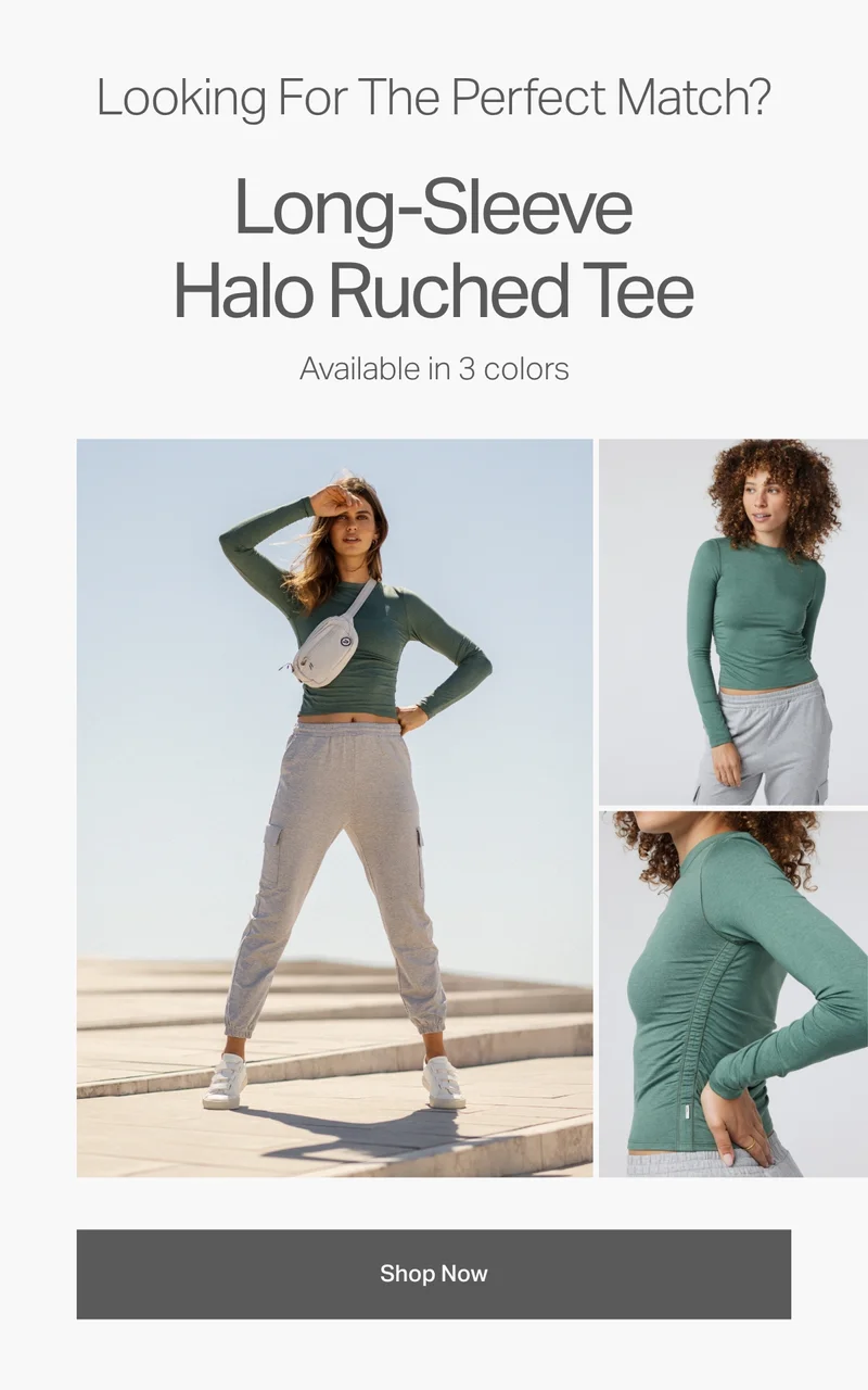 Long-Sleeve Halo Ruched Tee