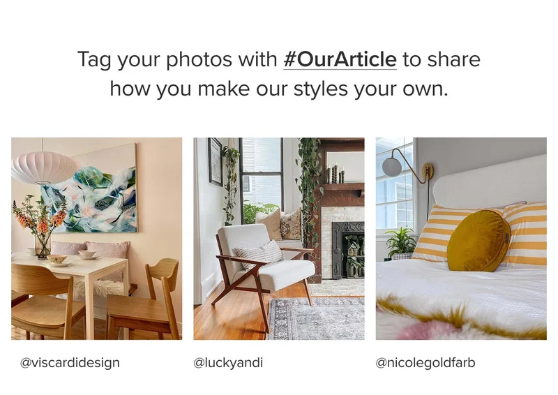 Tag your posts with OurArticle to share your styles.