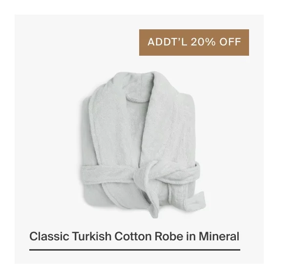 Additional 20% Off Classic Bathrobe in Mineral | Shop Now