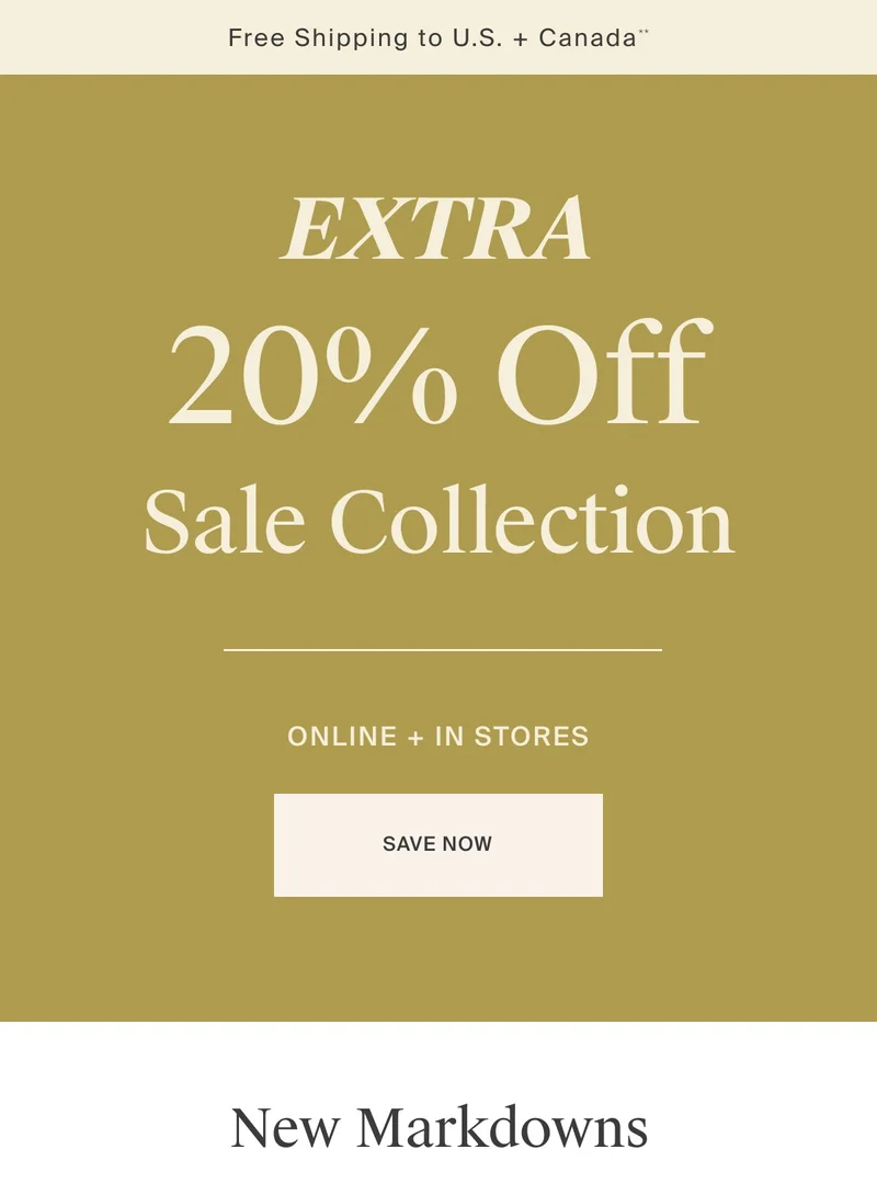 Take an Extra 20% Off Sale Collection | Save Now