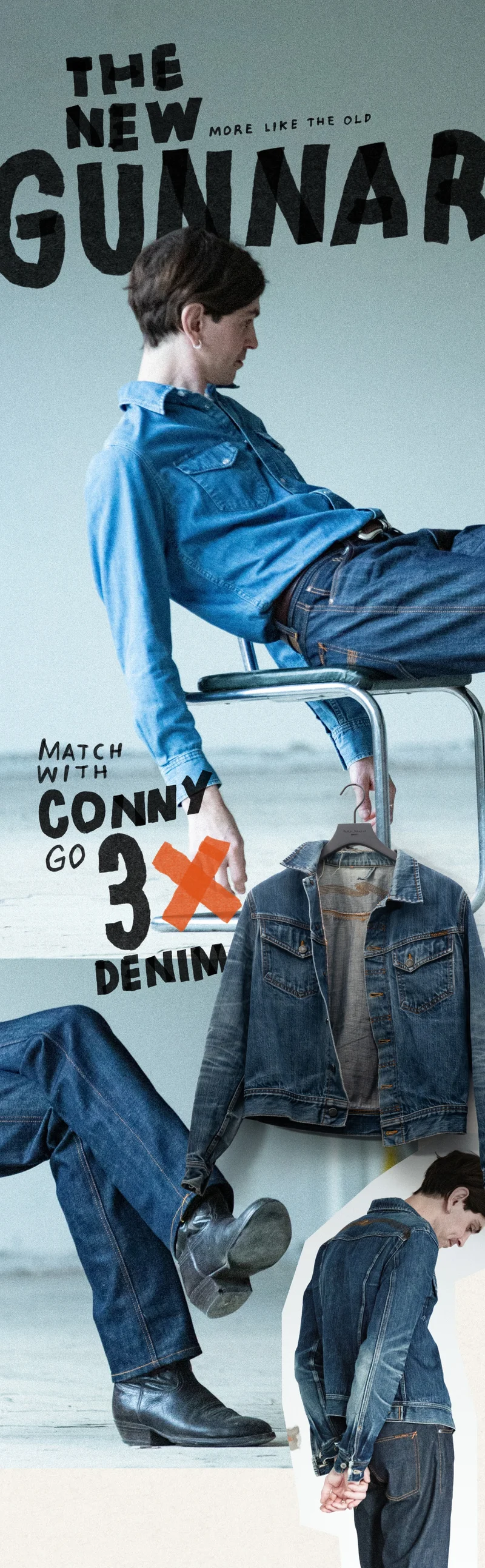 The new  (more like the old) Gunnar is back! Match it with Conny and a pair of Jeans. Go 3x Denim.