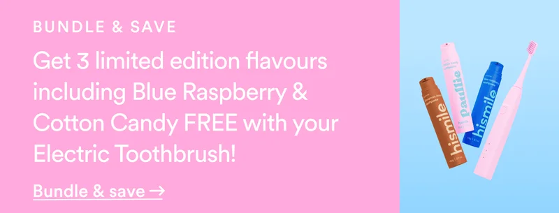 Bundle and save! Get 3 limited edition flavours including Blue Raspberry & Cotton Candy FREE with your Electric Toothbrush!