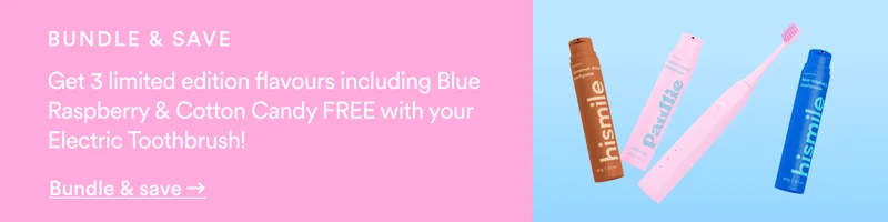 Bundle and save! Get 3 limited edition flavours including Blue Raspberry & Cotton Candy FREE with your Electric Toothbrush!