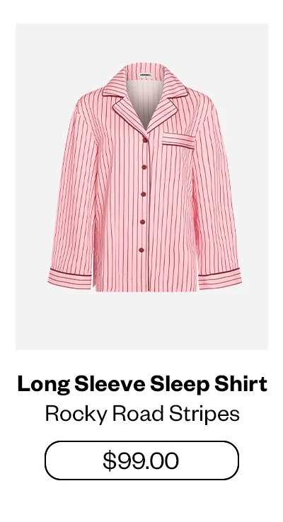 Long Sleeve Sleep Shirt - Rocky Road Stripes