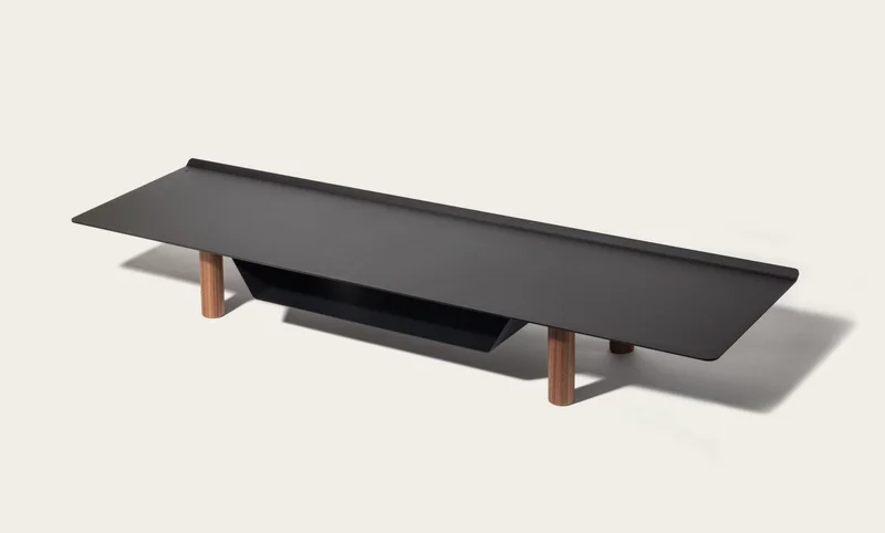 Image of Gather Large Monitor Stand (Black/Walnut)