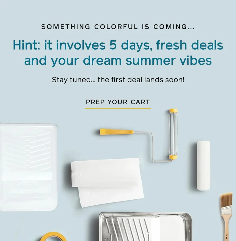SOMETHING COLORFUL IS COMING... Hint: it involves 5 days, fresh deals and your dream summer vibes. Stay tuned... the first deal lands soon! PREP YOUR CART