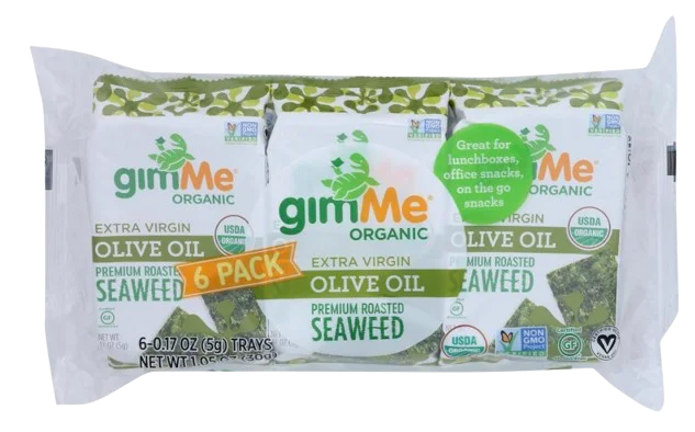 Image of Organic Extra Virgin Olive Oil  Roasted Seaweed (6 Pack)