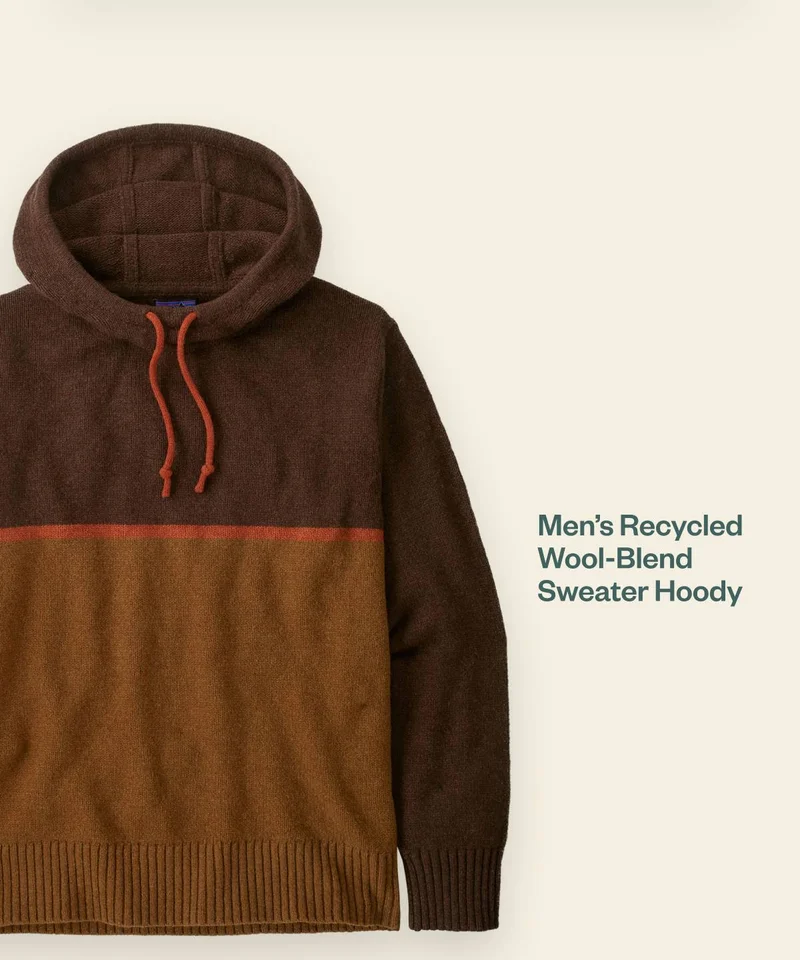 Men’s Recycled Wool-Blend Sweater Hoody