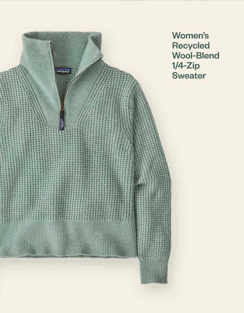 Women’s Recycled Wool-Blend 1/4-Zip Sweater
