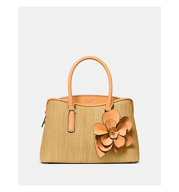 Thompson Street Straw Small Satchel Bag With Charm
