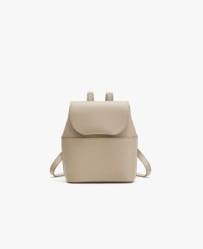 Mini Leather Backpack Stone