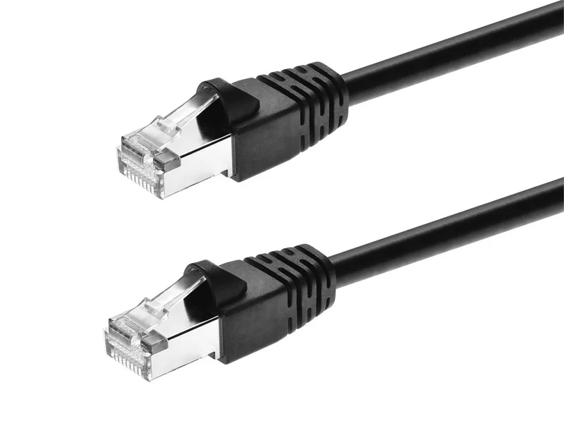 Cat6A 7ft Black Patch Cable, Double Shielded (S/FTP), 26AWG, 10G, Pure Bare Copper, Snagless discount code, Fullboot Series Ethernet Cable