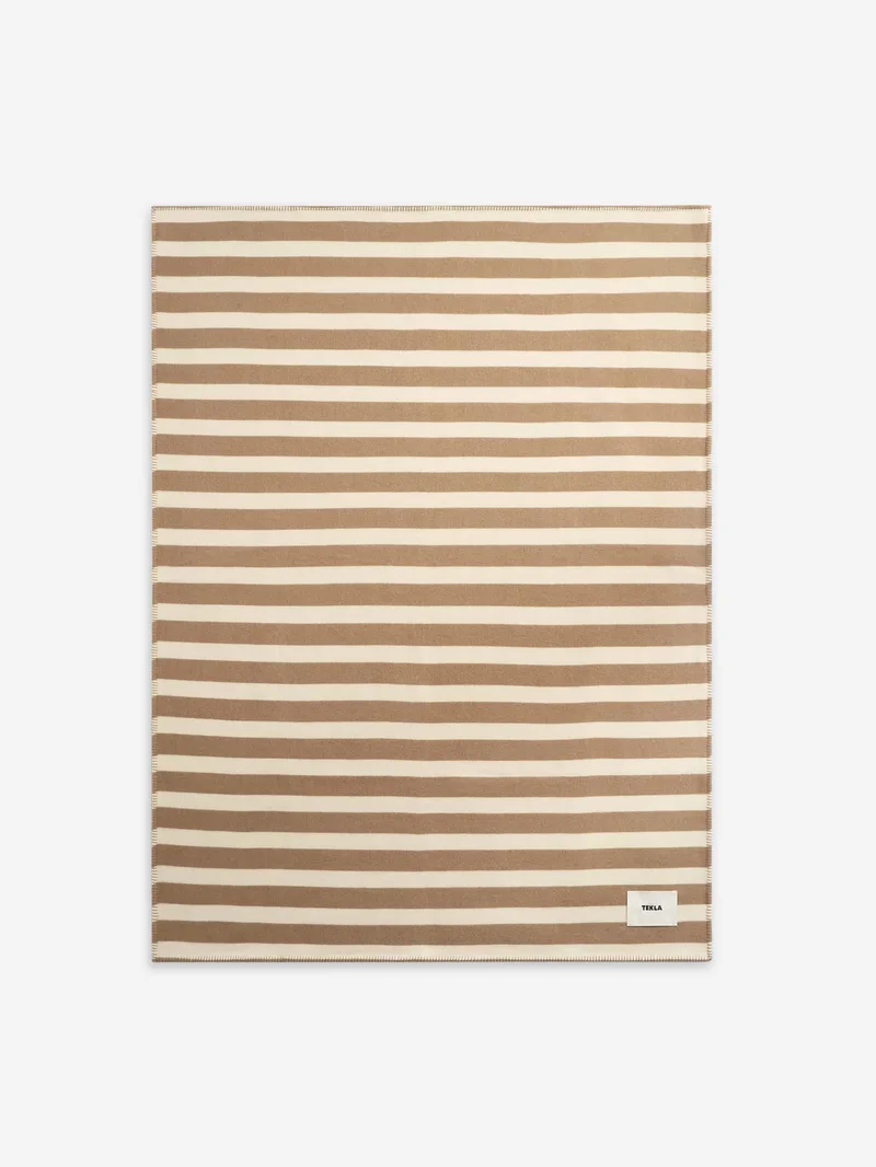 Image of TEKLA Lambswool Blanket 130x180cm - Hereford Stripes