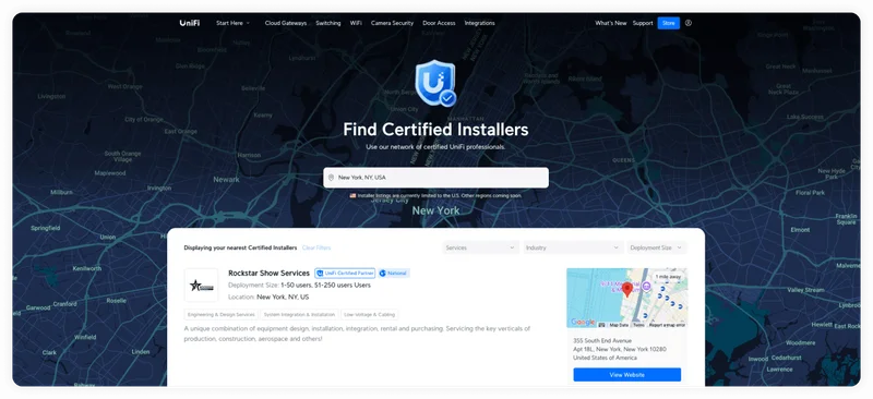A curated a select group of trusted UniFi installers across the U.S., ready to bring your designs to life.