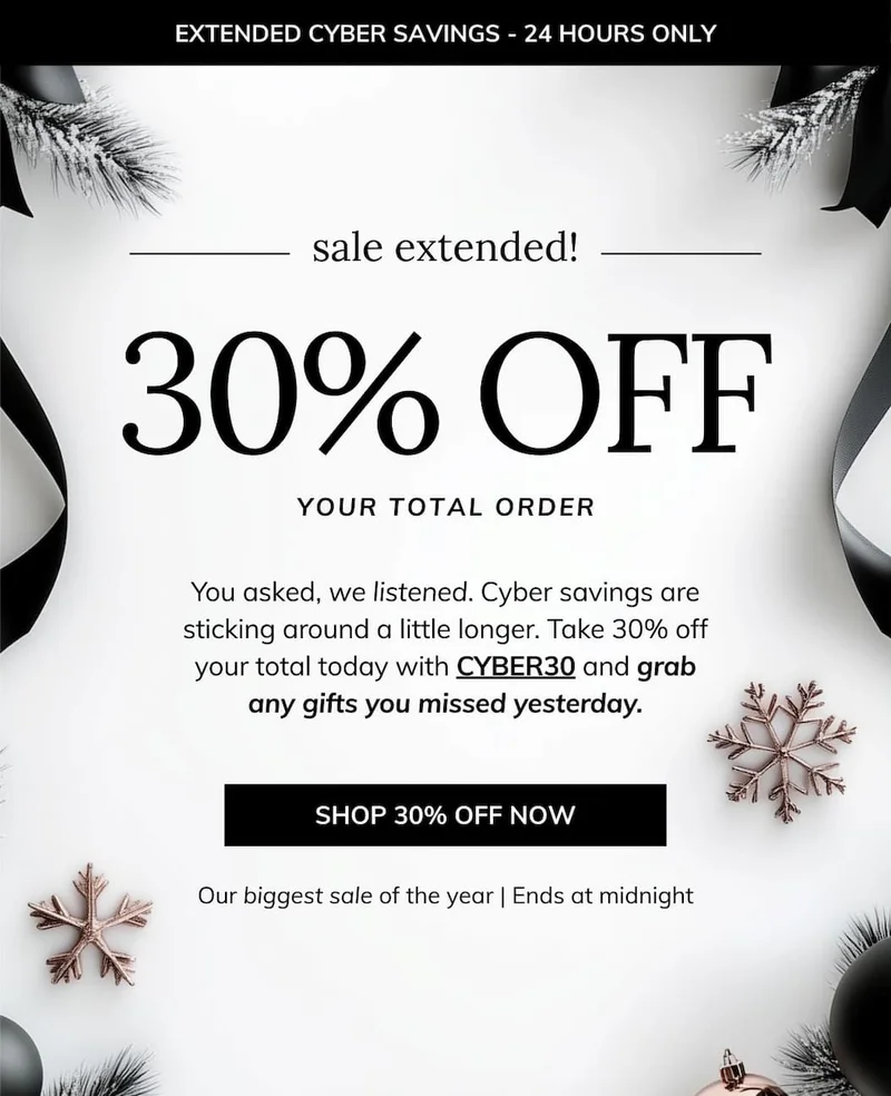 Shop Cyber Monday 30% OFF