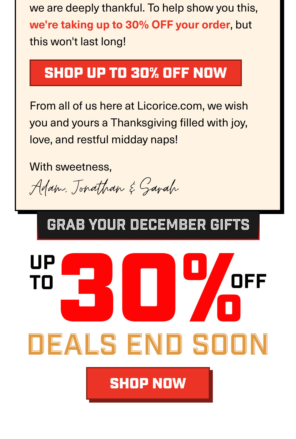 Licorice Holiday Gifts