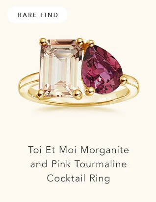 Toi Et Moi Morganite and Pink Tourmaline Cocktail Ring