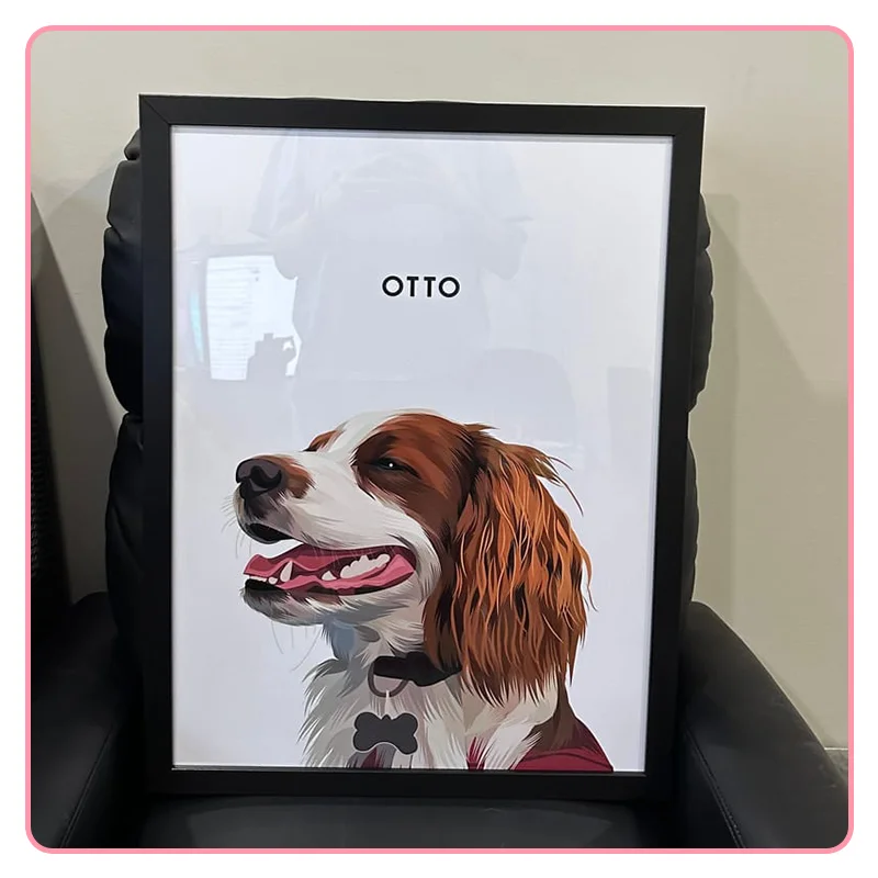 Modern Pet Portrait Framed Poster