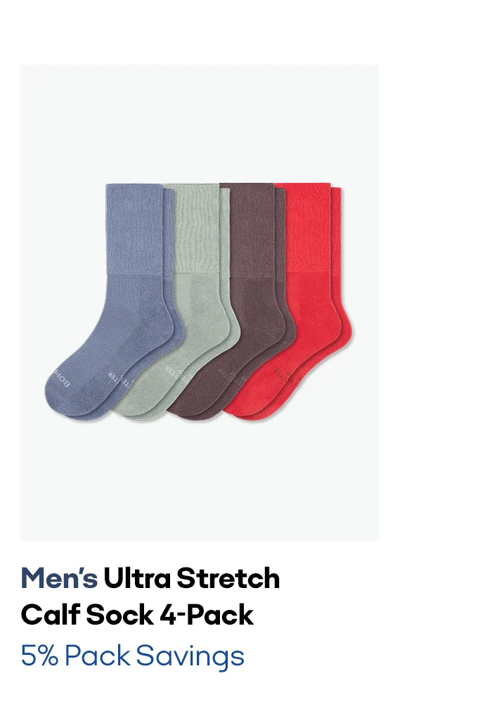 Men's Ultra Stretch Calf Sock 4-Pack 5% Pack Savings