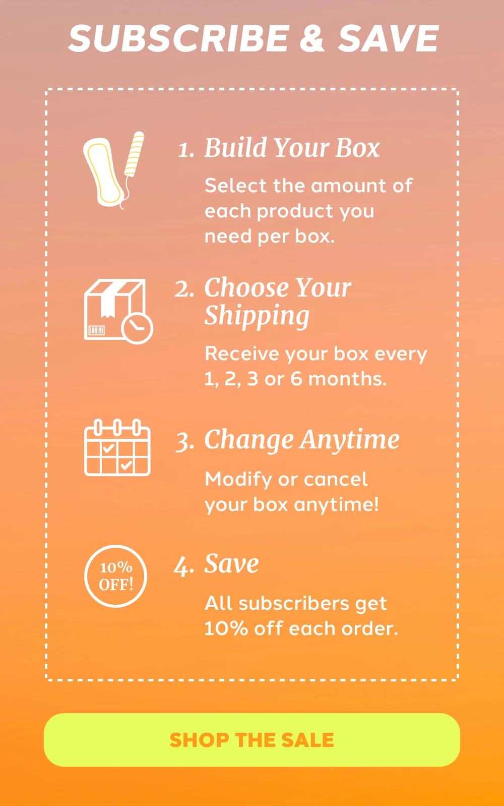 SUBSCRIBE & SAVE [SHOP THE SALE]
