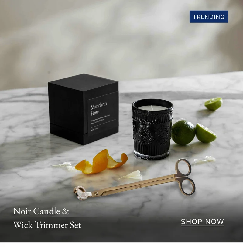 Noir Candle & Wick Trimmer Set