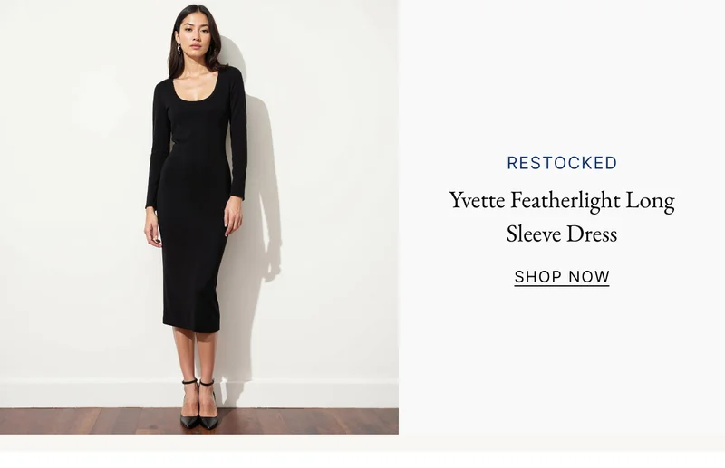 Yvette Featherlight Long Sleeve Dress