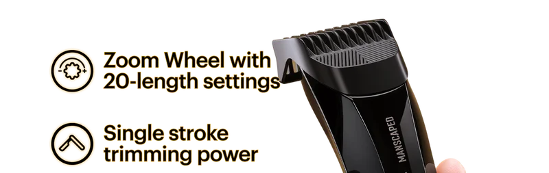20-length zoom wheel. Single stroke trimming power.
