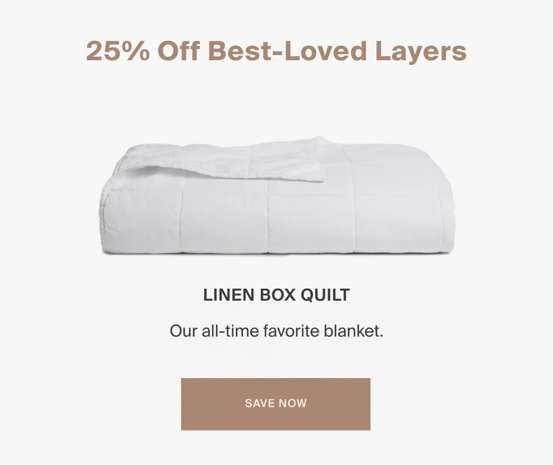 25% Off Linen Box Quilt