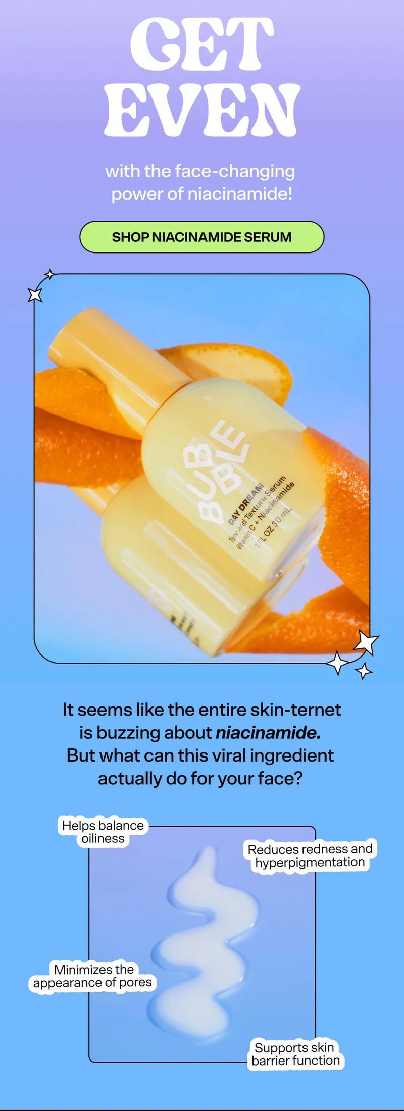 Get Even with the face-changing power of niacinamide!