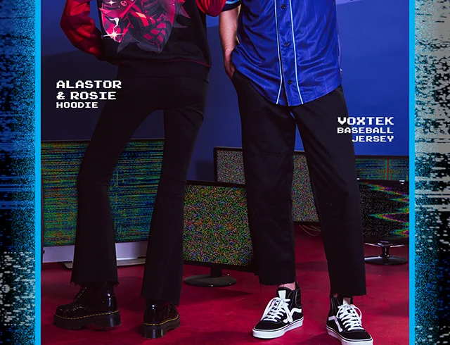 Alastor And Rosie Hoodie And Voxtek Baseball Jersey