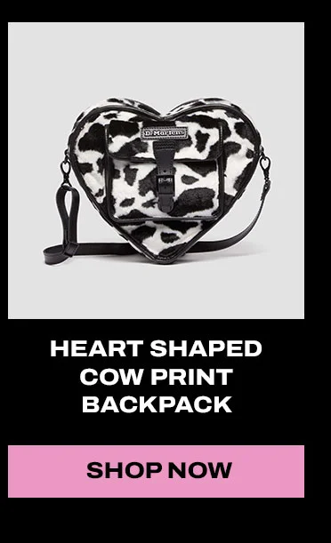 HEART SHAPED COW PRINT BACKPACK