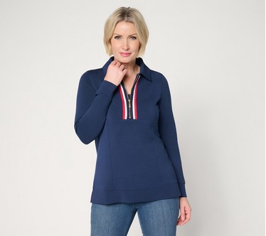 Belle by Kim Gravel ScubaLuxe Stitched to Be Square Half Zip