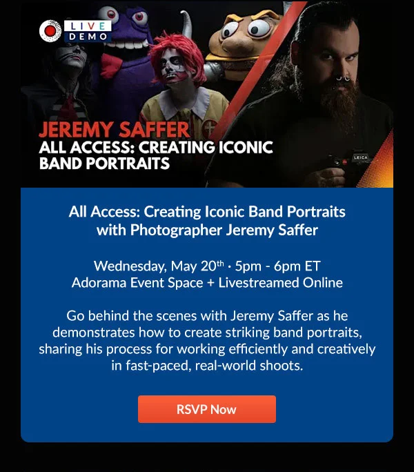 All Access: Creating Iconic Band Portraits with Photographer Jeremy Saffer   Wednesday, May 20th · 5pm - 6pm ET
