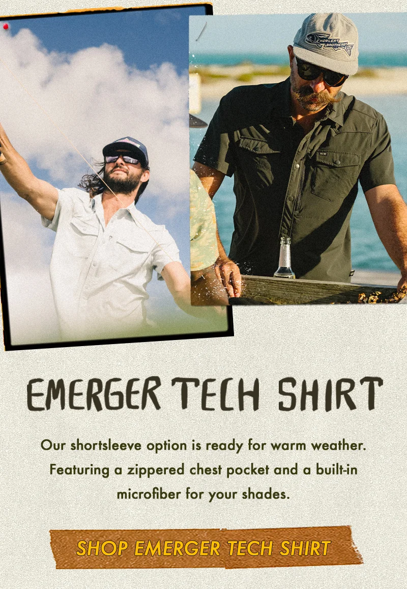 Our shortsleeve option is ready for warm weather. Featuring a zippered chest pocket and a built-in microfiber for your shades.