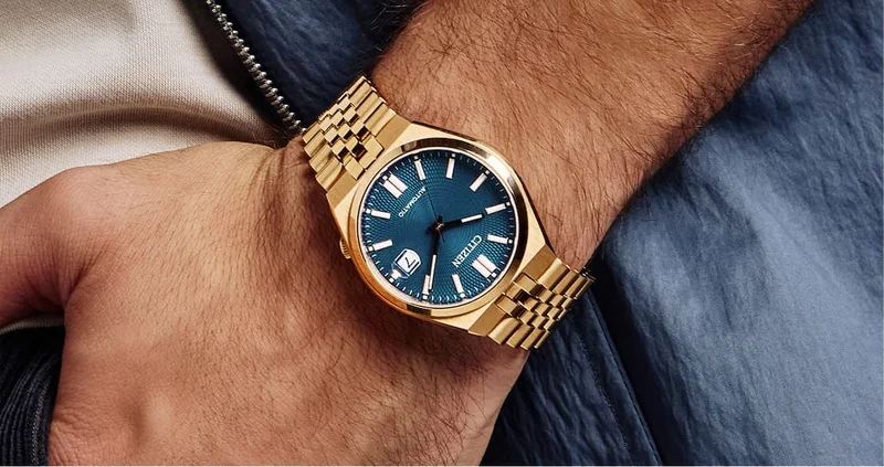 TSUYOSA 60 Blue Dial Stainless Steel Bracelet NK0023-57L
