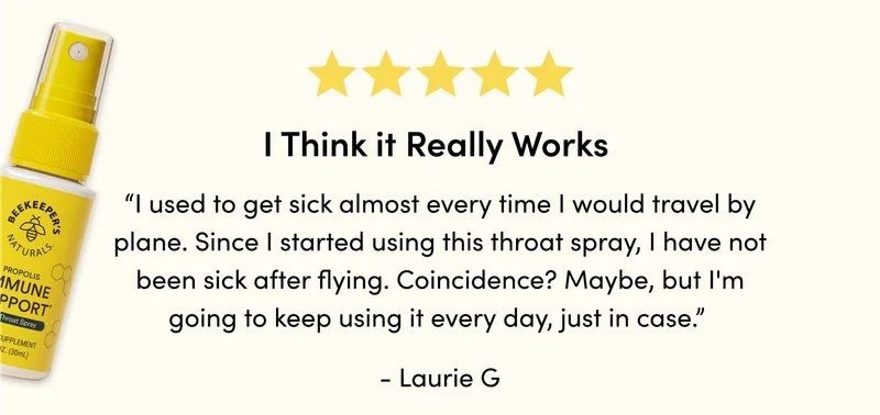 I Think it Really Works  “I used to get sick almost every time I would travel by plane. Since I started using this throat spray, I have not been sick after flying. Coincidence? Maybe, but I'm going to keep using it every day, just in case.”  - Laurie G